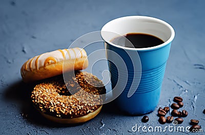 Donuts with coffee Stock Photo