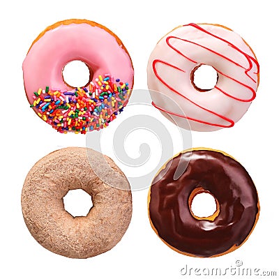 Donuts collection isolated Stock Photo