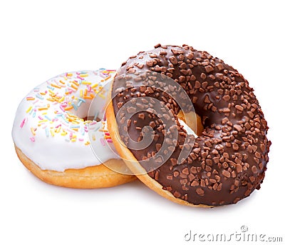 Donuts isolated on white background Stock Photo
