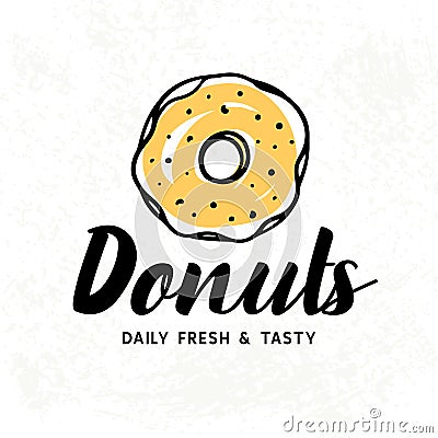 Donuts logotype badge label Vector Illustration