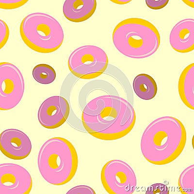 Donuts seamless pattern. Desserts, Sweets background Vector Illustration