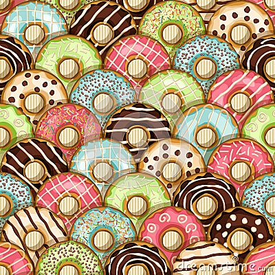 Donuts seamless pattern Vector Illustration