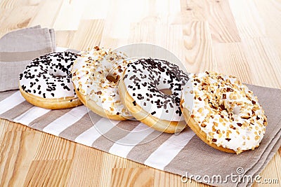 Donuts. Sweet breakfast. Stock Photo