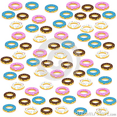 Donuts on white background Vector Illustration