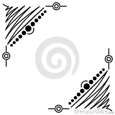 Doodle abstract black handdrawn frame Vector Illustration