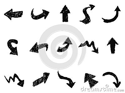 Doodle arrow sign icons Vector Illustration
