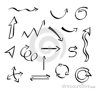 Doodle arrows,vector decoration element. Set of arrows Vector Illustration