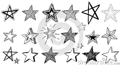 Doodle art for stars Vector Illustration