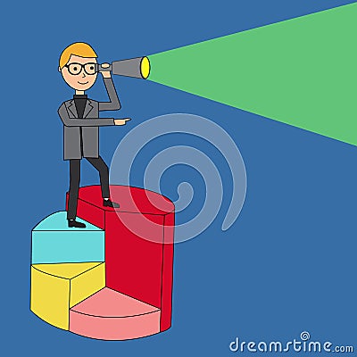 Doodle business Leadership concept with businessman vector.illu Vector Illustration