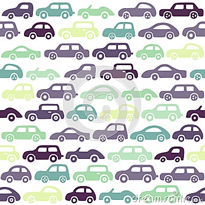 Doodle cars background. Vector Illustration