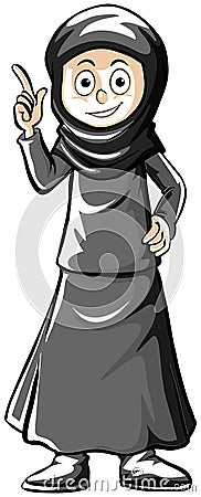 Doodle character for muslim girl Vector Illustration