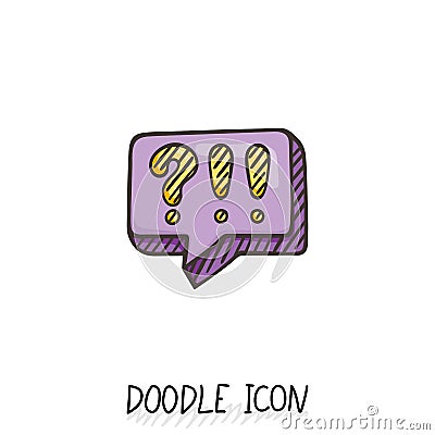 Doodle chatting icon. Text bubble. Stock Photo