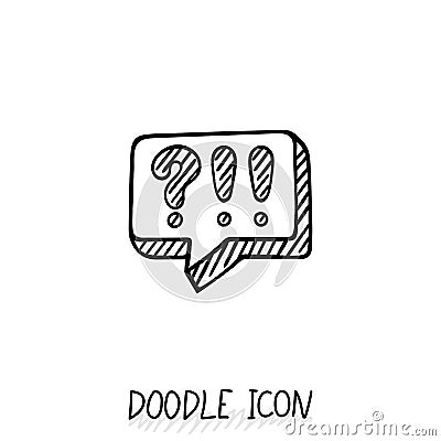 Doodle chatting icon. Text bubble. Vector Illustration