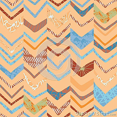 Doodle chevron seamless repeat pattern design Vector Illustration