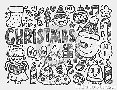 Doodle Christmas background Vector Illustration