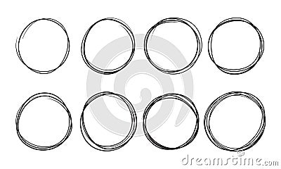 Doodle circles vector sketch pen line Vector Illustration