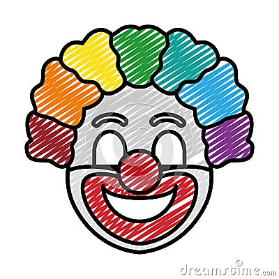 Doodle circus clown festival celebration event Vector Illustration