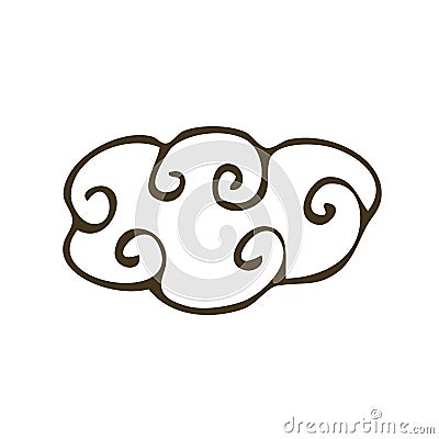 Doodle Cloud Icon Vector Illustration