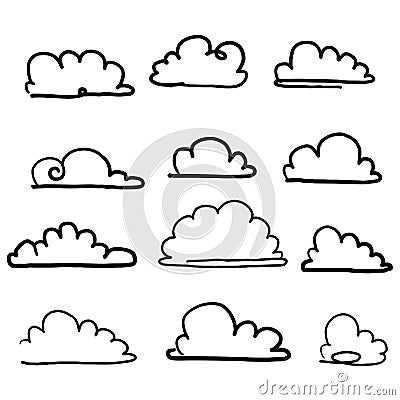 Doodle cloud illustration hand drawn vector Vector Illustration