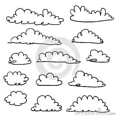 Doodle cloud illustration hand drawn vector Vector Illustration