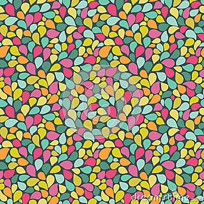 Doodle color drops seamless pattern. Vector Illustration