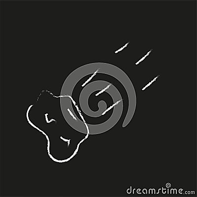 Doodle cosmos illustration in childish style. Hand drawn abstract space comet. Black and white. Vector Illustration