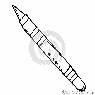 Doodle Crayon Icon. Vector sketch of crayon pen Stock Photo