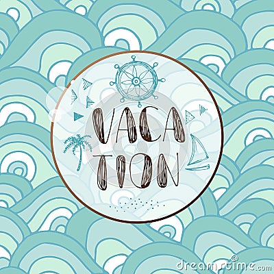 Doodle design summer postcard Vector Illustration