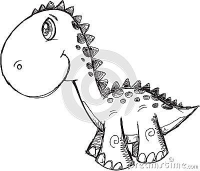 Doodle Dinosaur Vector Vector Illustration