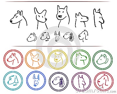 Doodle dog logo Stock Photo