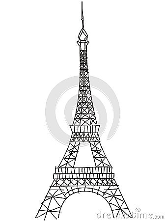 Doodle Eiffel tower Vector Illustration