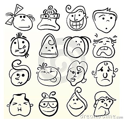 Doodle emotion art Vector Illustration