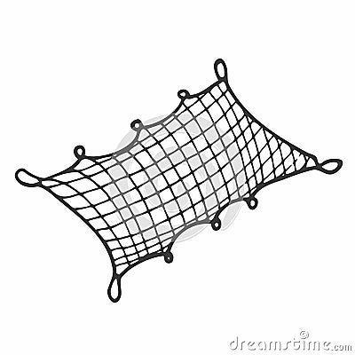 Doodle Fish net vector, hand drawn fishing concept Vector Illustration