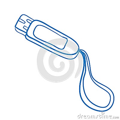 Doodle of flash drive vector icon Vector Illustration