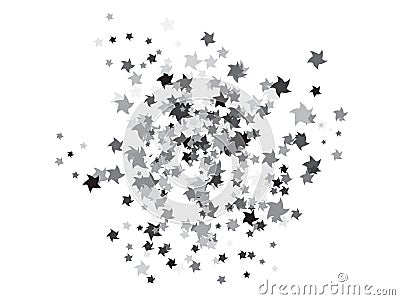 Doodle Flying Stars Confetti Background. Vector Illustration