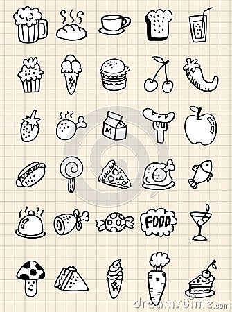 Doodle food drink,hand draw Vector Illustration