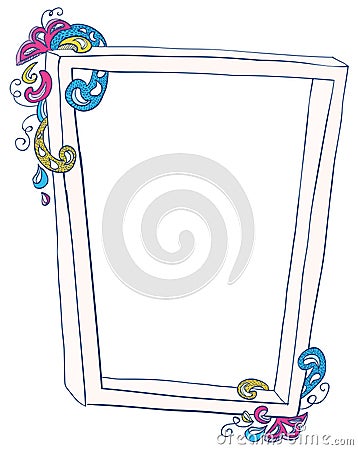 Doodle Frame Portrait Vector Illustration