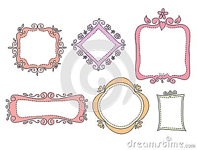 Doodle frames Stock Photo