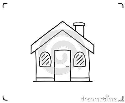 Doodle House Icon Vector Illustration