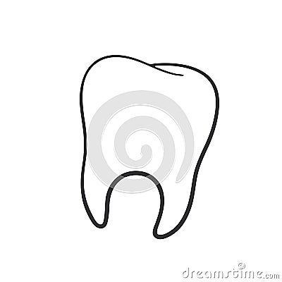 Doodle of human tooth Vector Illustration