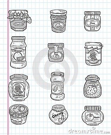 Doodle jam icons Vector Illustration