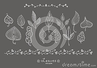 Doodle leaves Vector Illustration