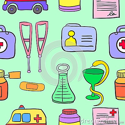 Doodle of medical object vector design Vector Illustration