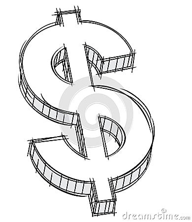 Doodle of money sign Vector Illustration