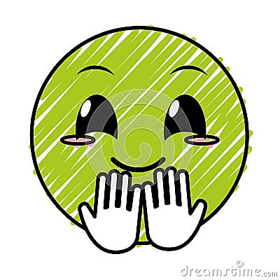 Doodle nice face gesture emoji expression Vector Illustration