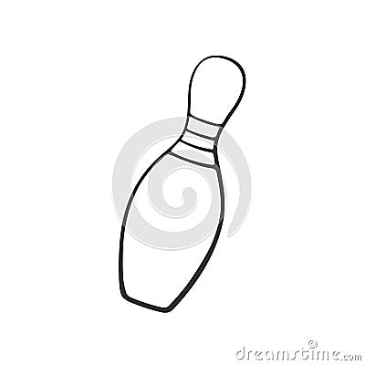 Doodle of one bowling pin Vector Illustration