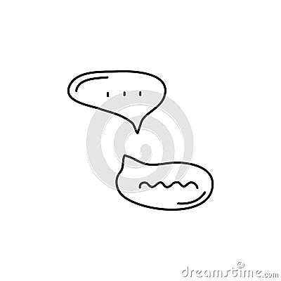 Doodle outline chat bubble icons. Vector Illustration