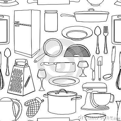 Doodle pattern kitchen Vector Illustration