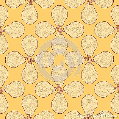 Doodle Pear Vector Background Pattern Vector Illustration