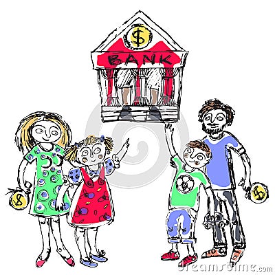 Family budget similar Vector Illustration